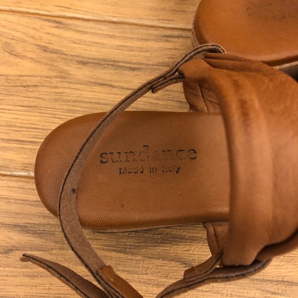 Sundance brown cognac  wedge cork sandals, 7.5 - Picture 6 of 12